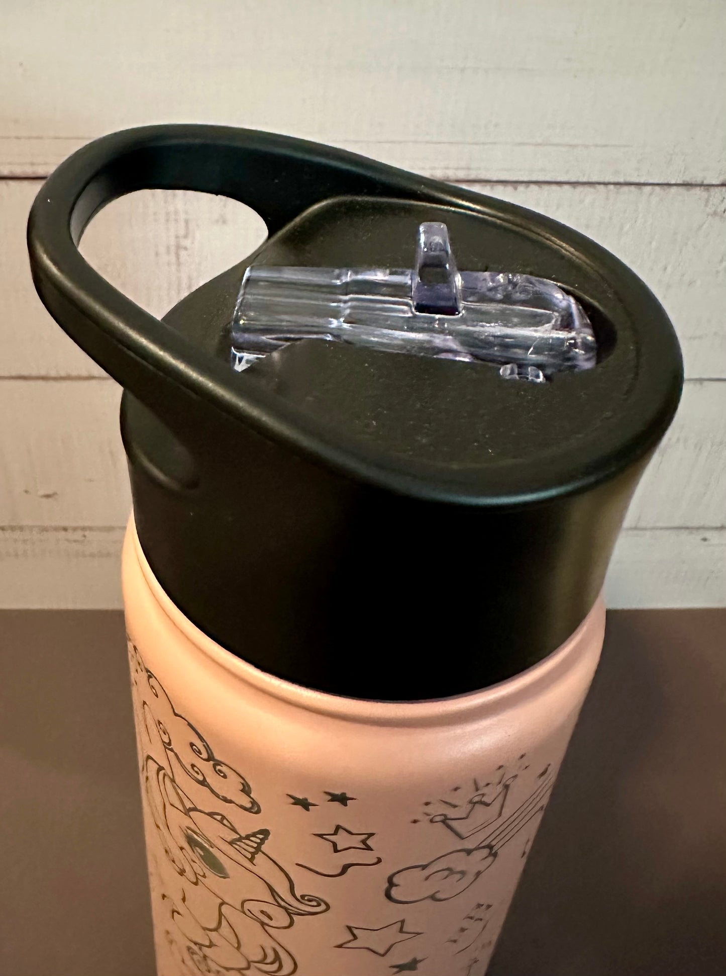16oz. Insulated Water Bottle with Straw Lid - Pink, Unicorns