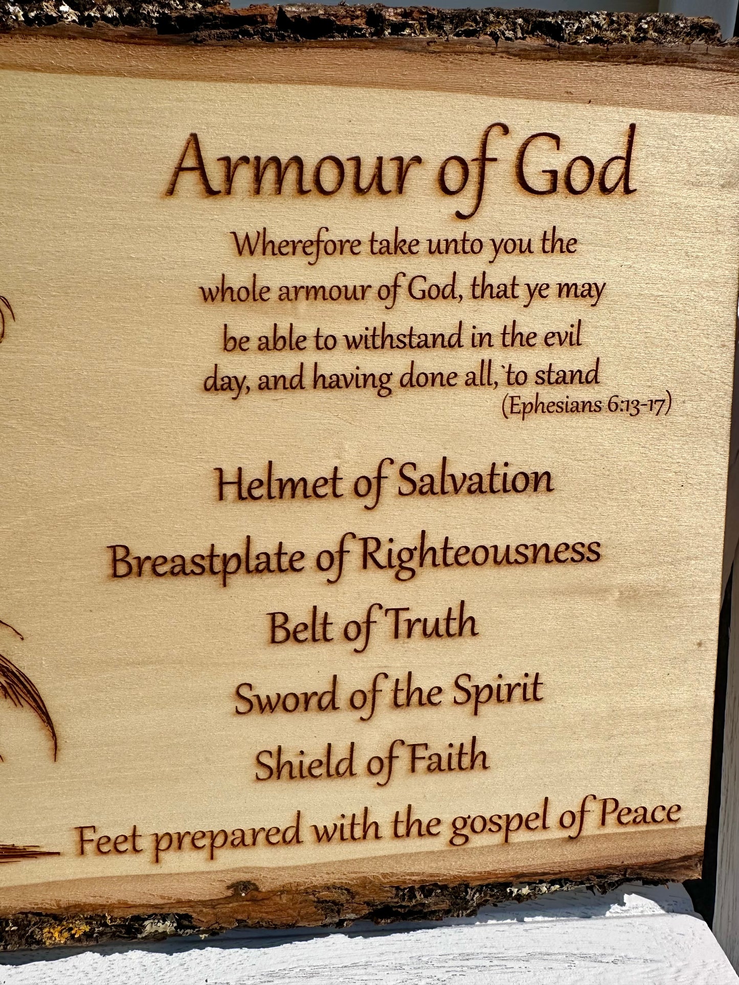 Armour of God Knight Live Edge Rectangular Plaque