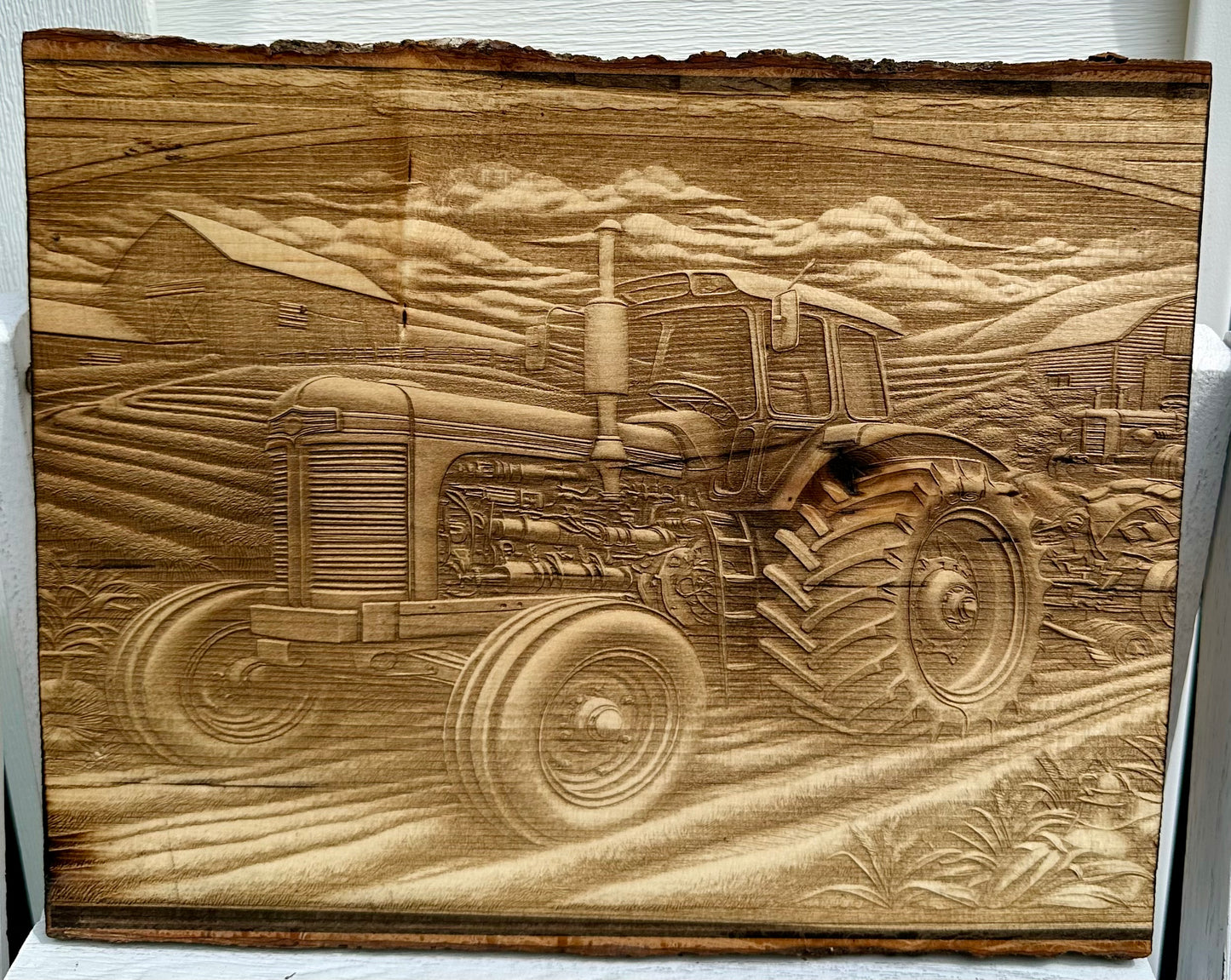 Farm and Tractor Live Edge Rectangular Plaque