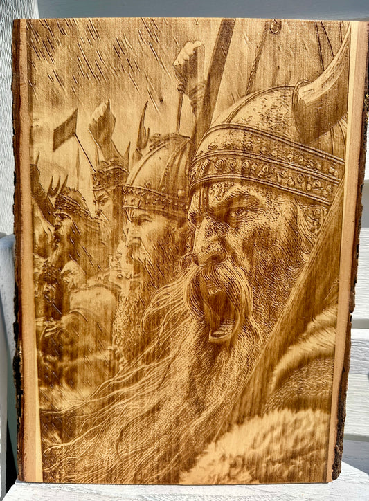 Viking Warrior Live Edge Rectangular Plaque