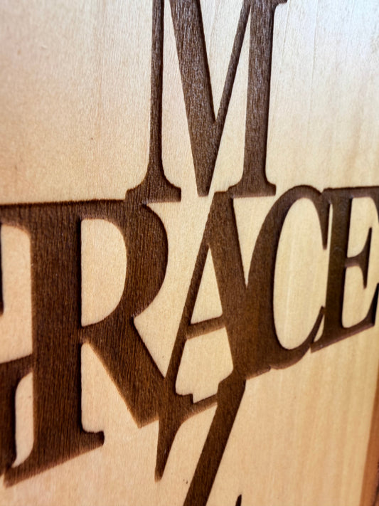 Plaque Live Edge Rectangular - Amazing Grace Cross
