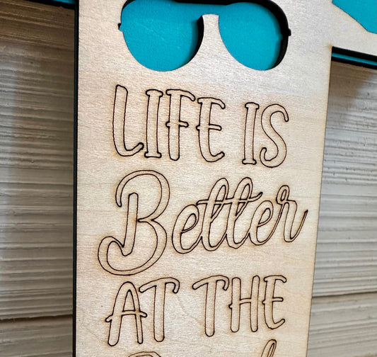 3D Layered and Engraved Wood Cross - Better at the Beach