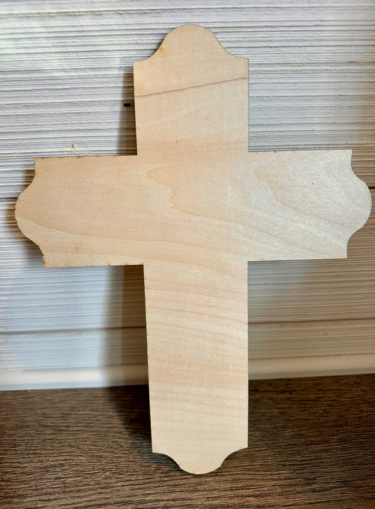 3D Layered and Engraved Wood Cross - Sheriff