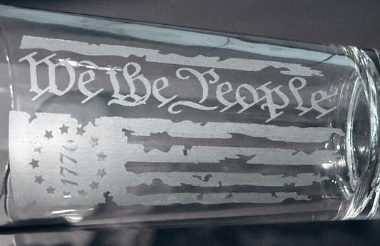 16oz Pint Glass Engraved - We the People