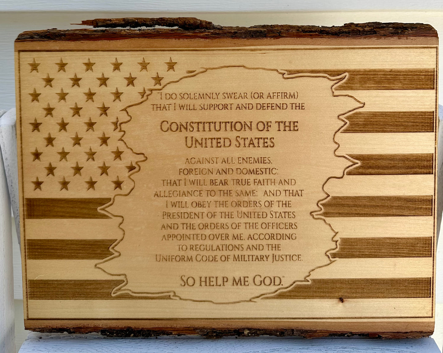 Constitutional Oath Live Edge Rectangular Plaque