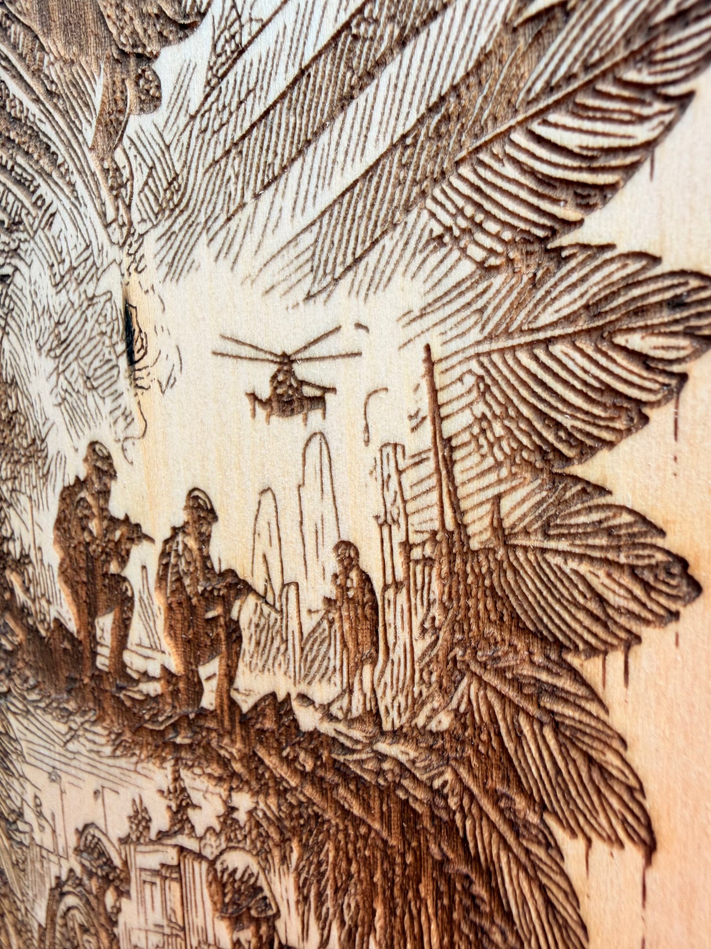 Plaque Live Edge Rectangular - Military Angel Wings