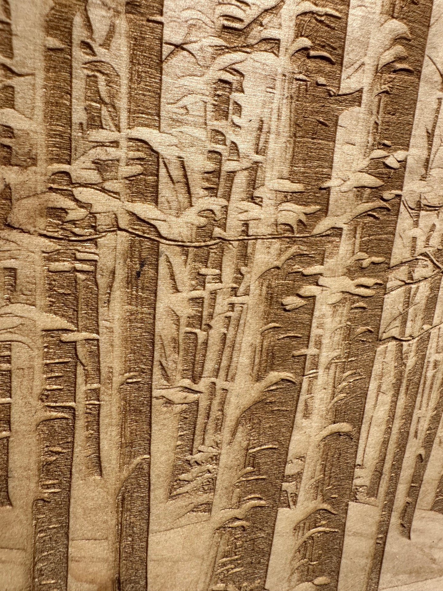 Deer in Snowy Forest Live Edge Rectangular Plaque