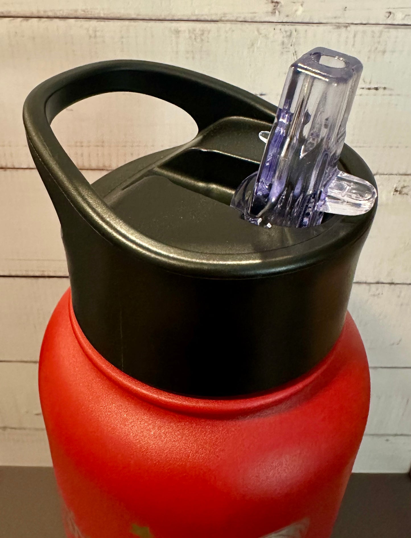 40oz. Insulated Water Bottle with Collapsible Straw Lid - Red, Football Mom