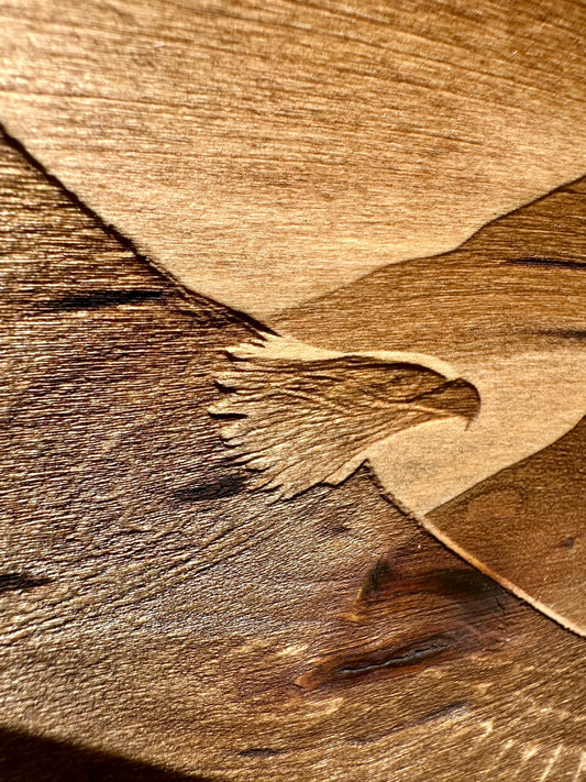 Soaring Eagle Live Edge Rectangular Plaque