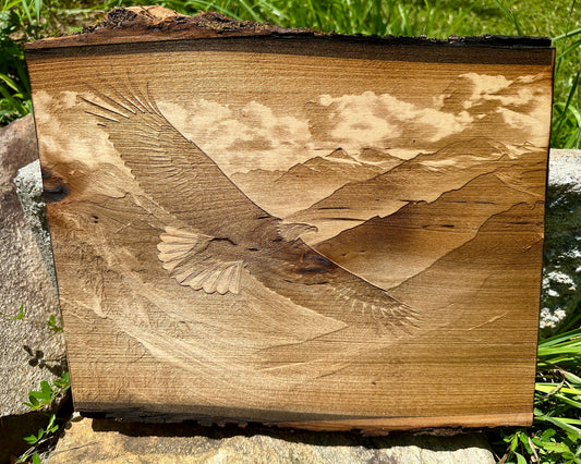 Soaring Eagle Live Edge Rectangular Plaque