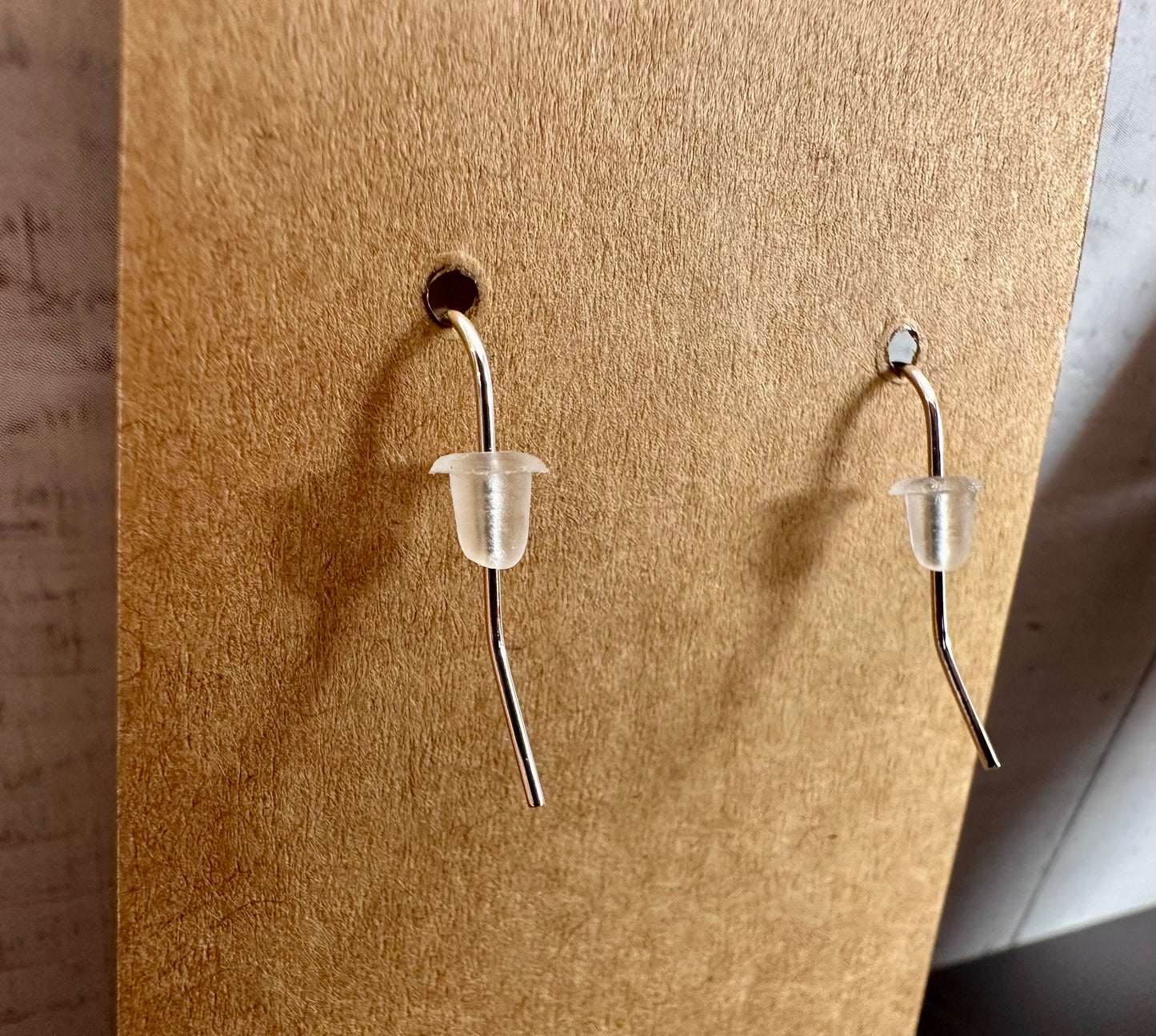 Wooden Engraved Dangle Earrings - Book Stack (One Pair)