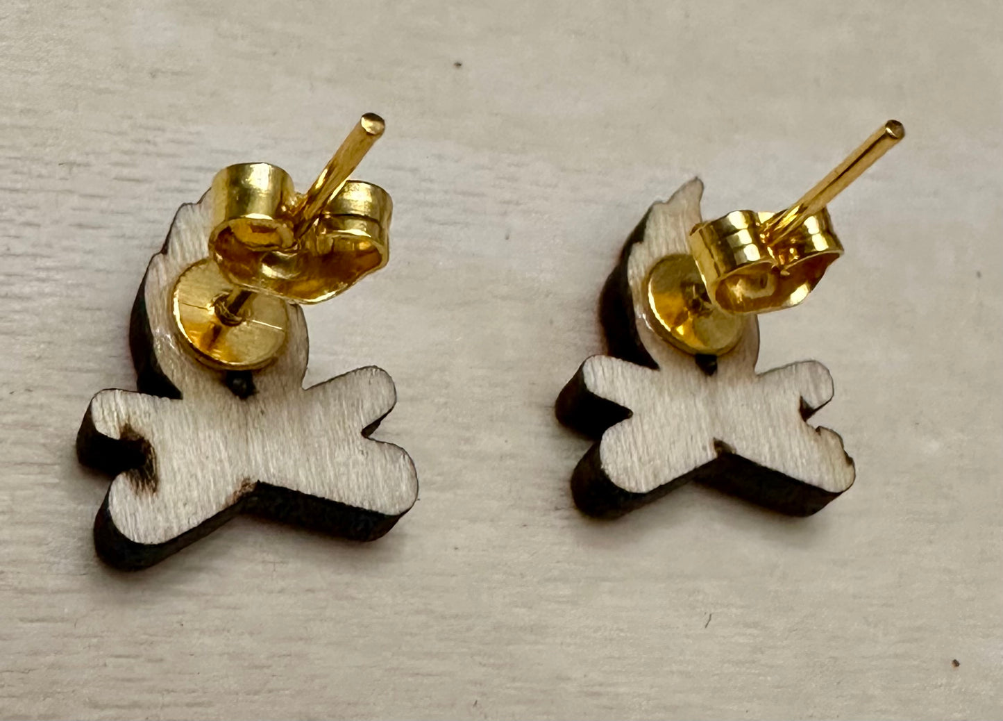 Wooden Engraved Earrings - Campfire