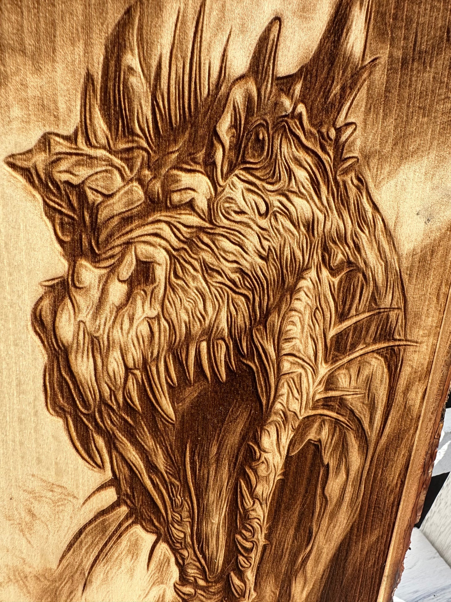 Roaring Dragon Live Edge Rectangular Plaque