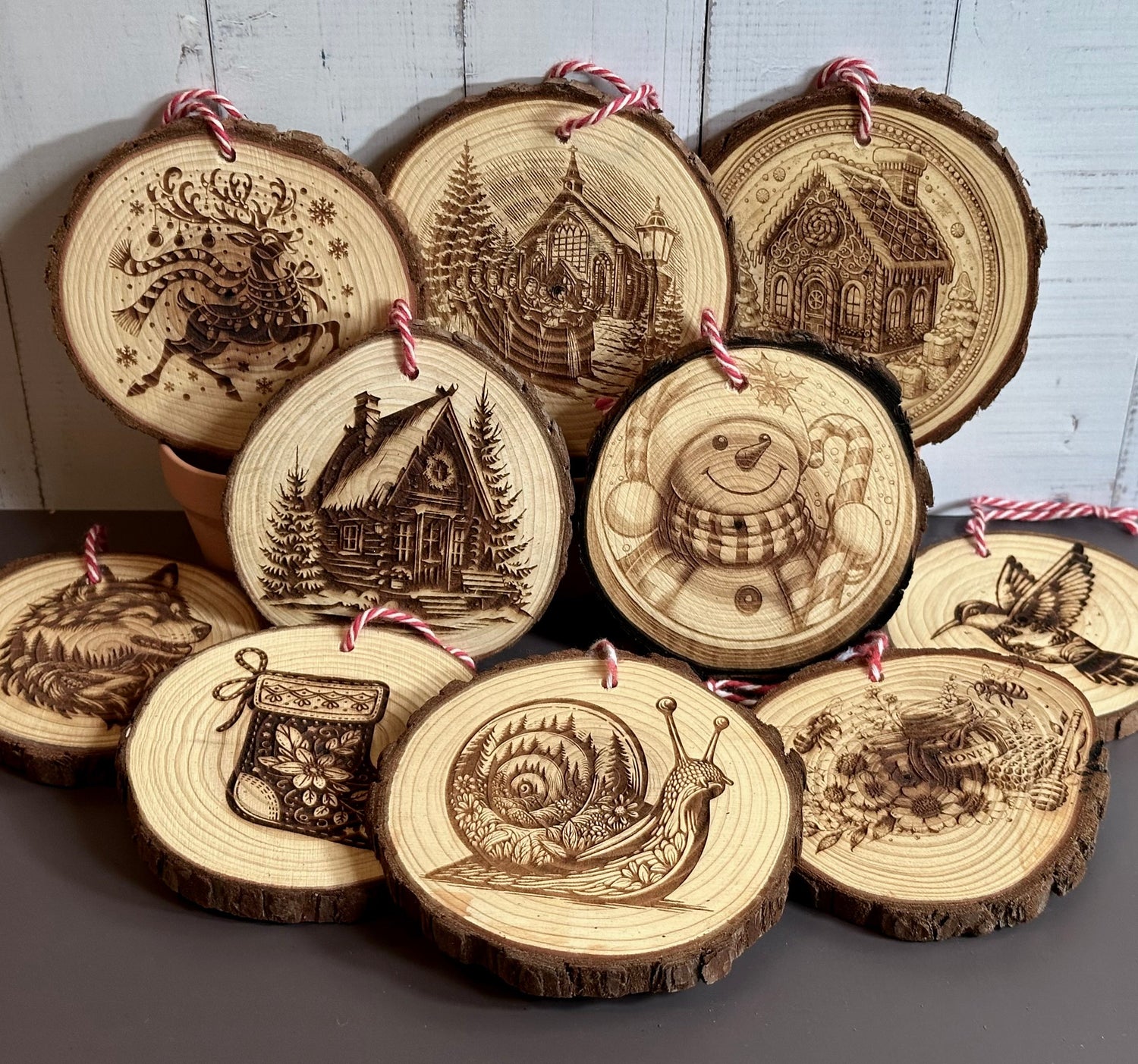 Live Edge Wooden Round Ornaments