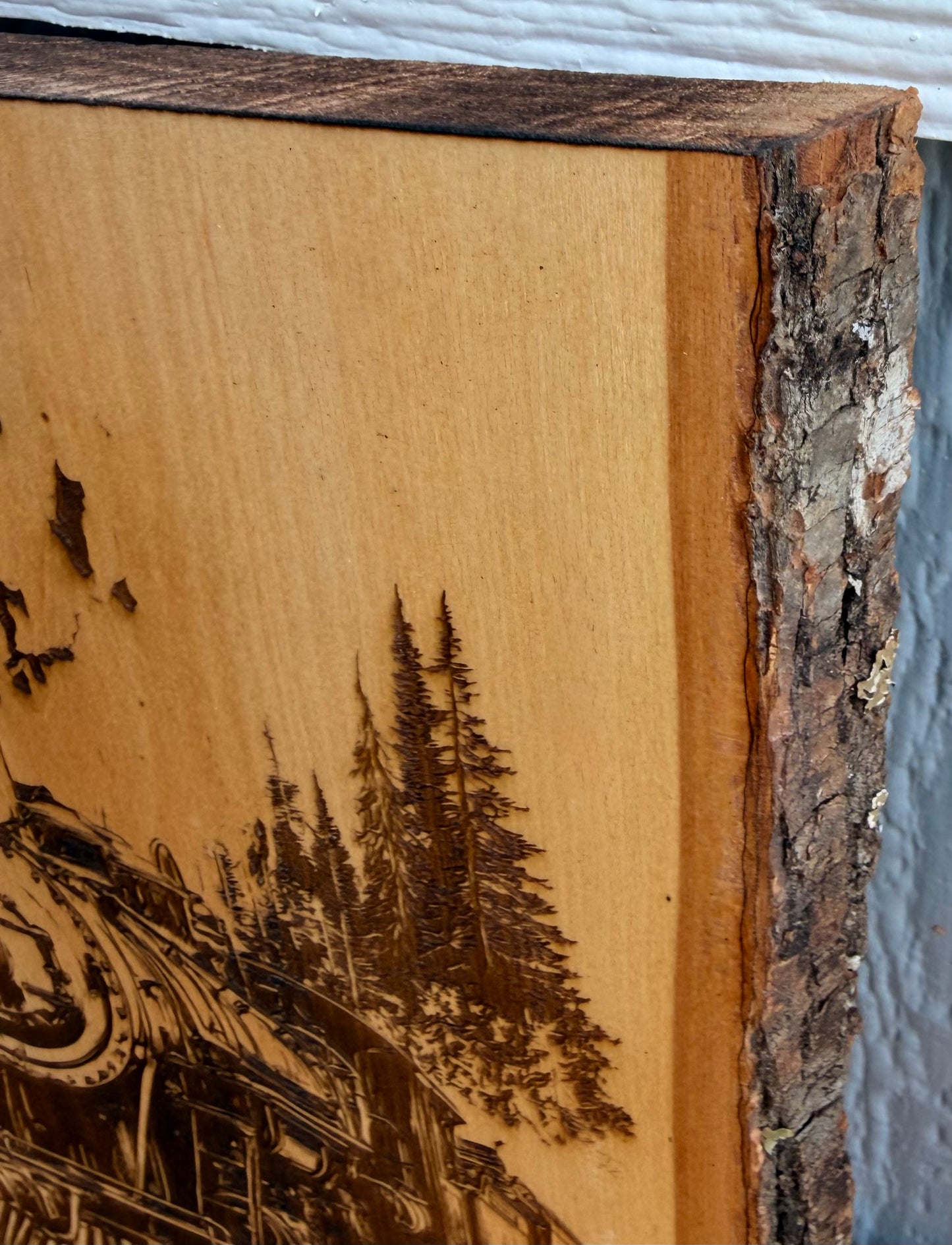 Plaque Live Edge Rectangular - Steam Train