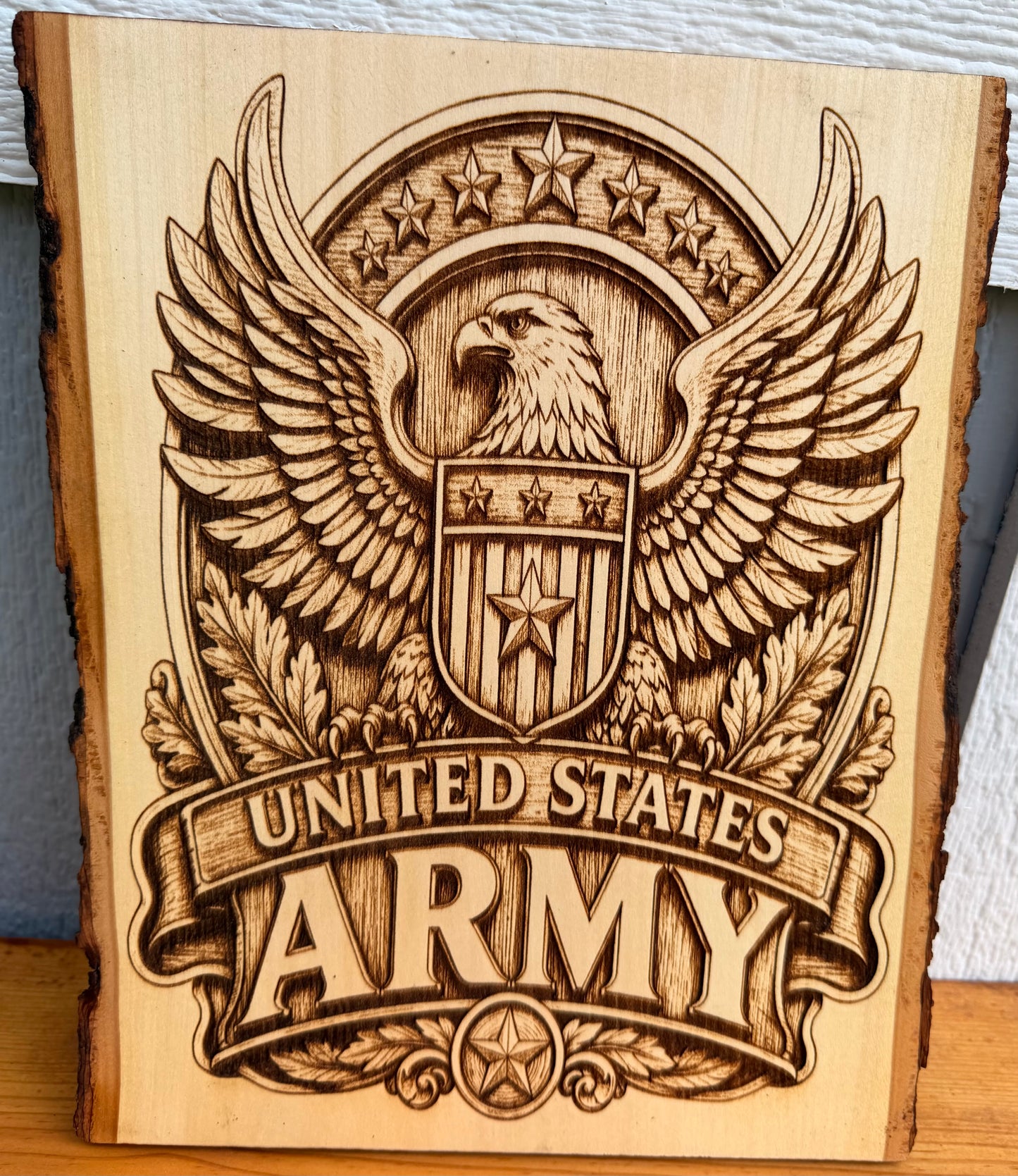 Plaque Live Edge Rectangular - Army