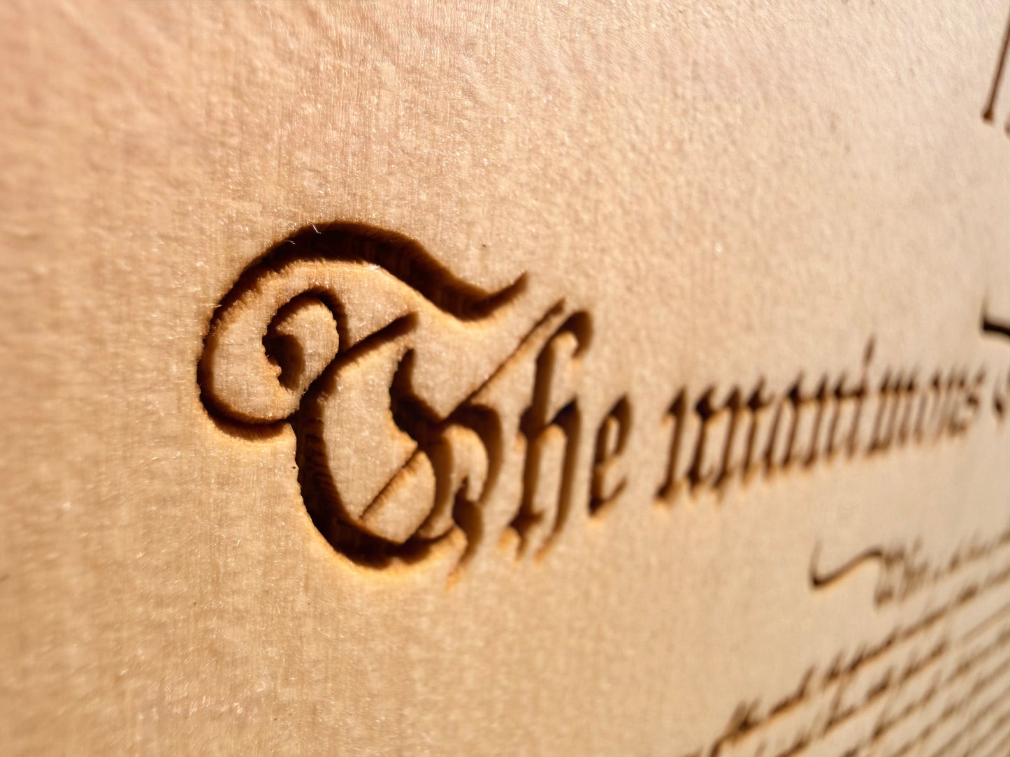 Plaque Live Edge Rectangular - The Declaration of Independence