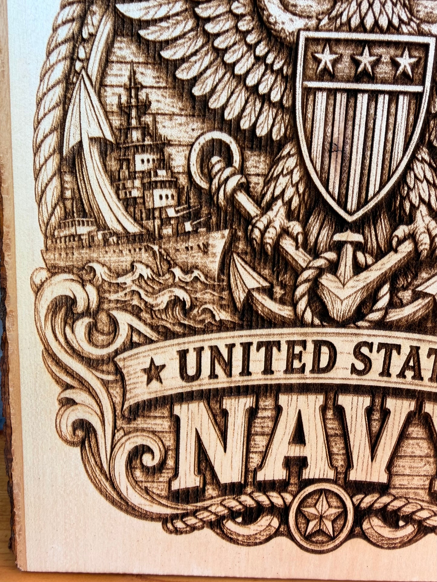 Plaque Live Edge Rectangular - Navy