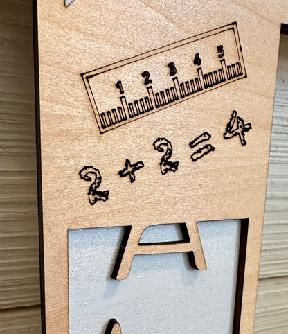 3D Layered and Engraved Wood Cross - Teacher