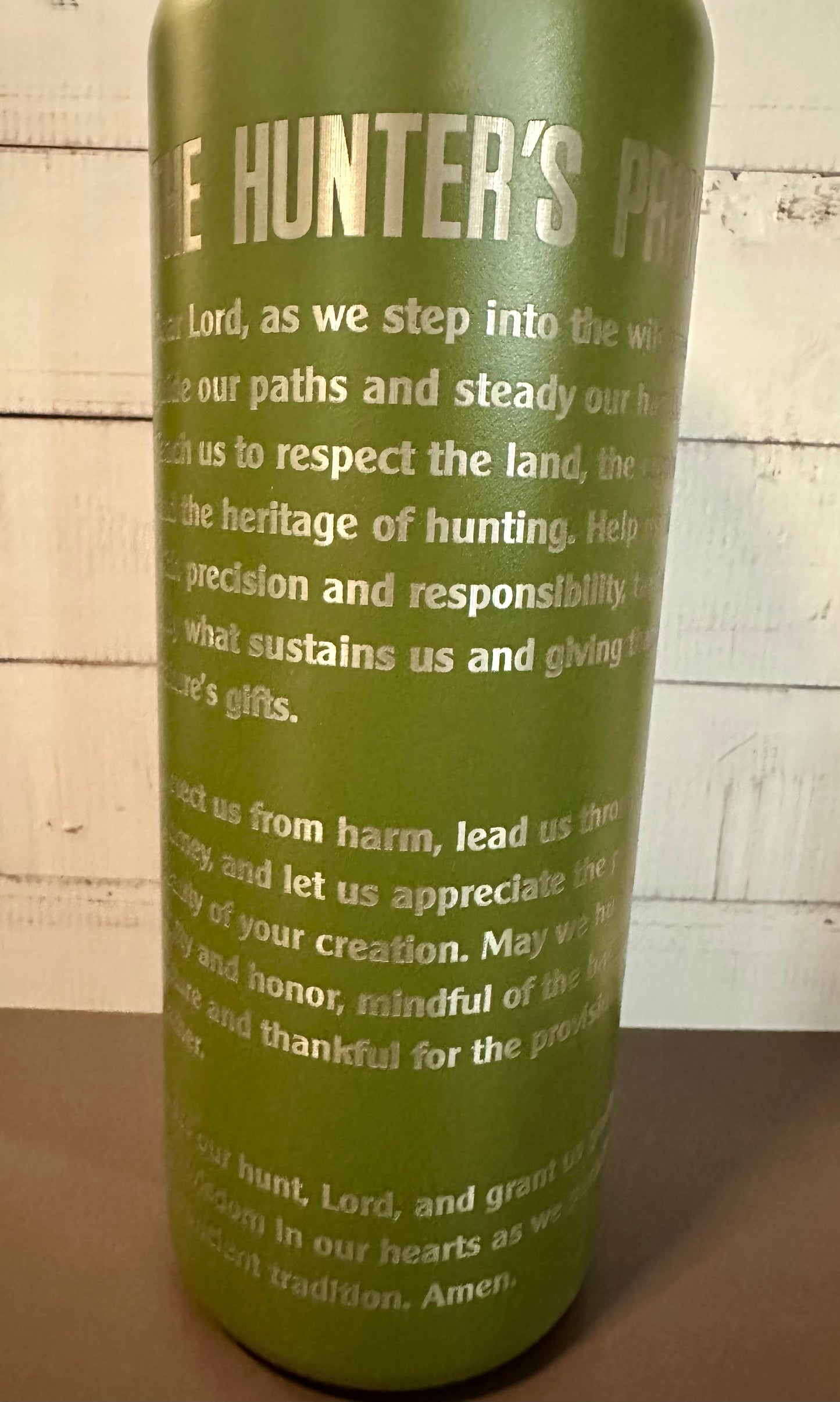 40oz. Insulated Water Bottle with Collapsible Straw Lid - Green, Hunter’s Prayer