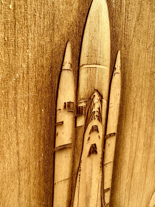 Space Shuttle Launch Live Edge Rectangular Plaque