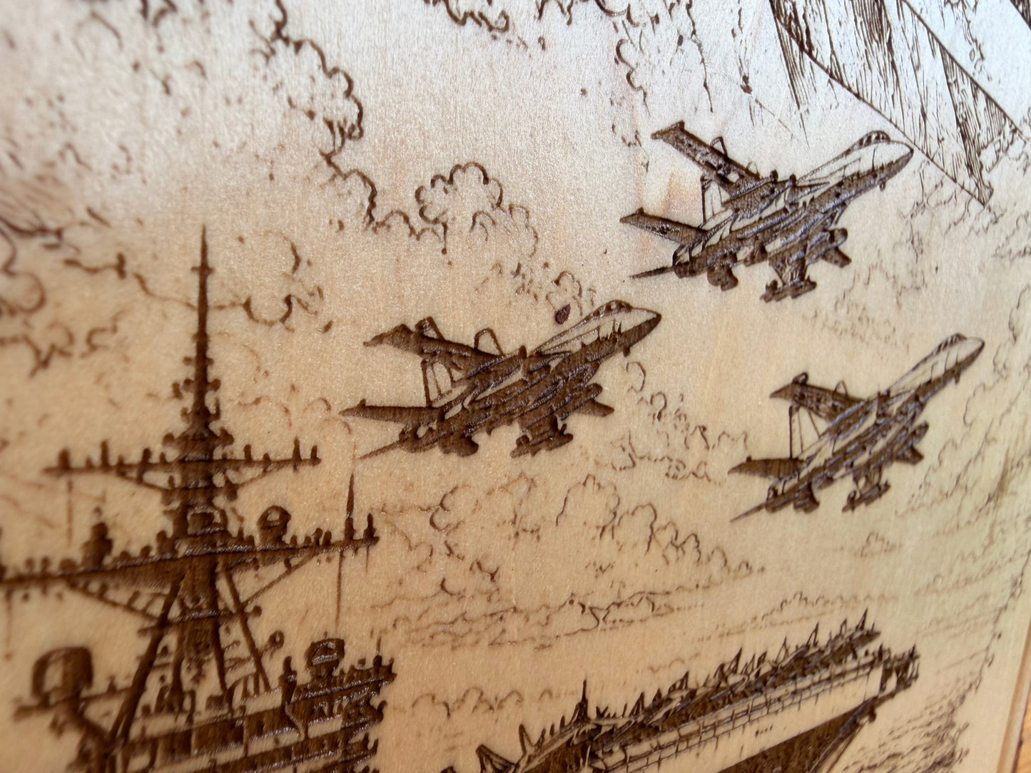 Plaque Live Edge Rectangular - Carrier with Eagle and Flag