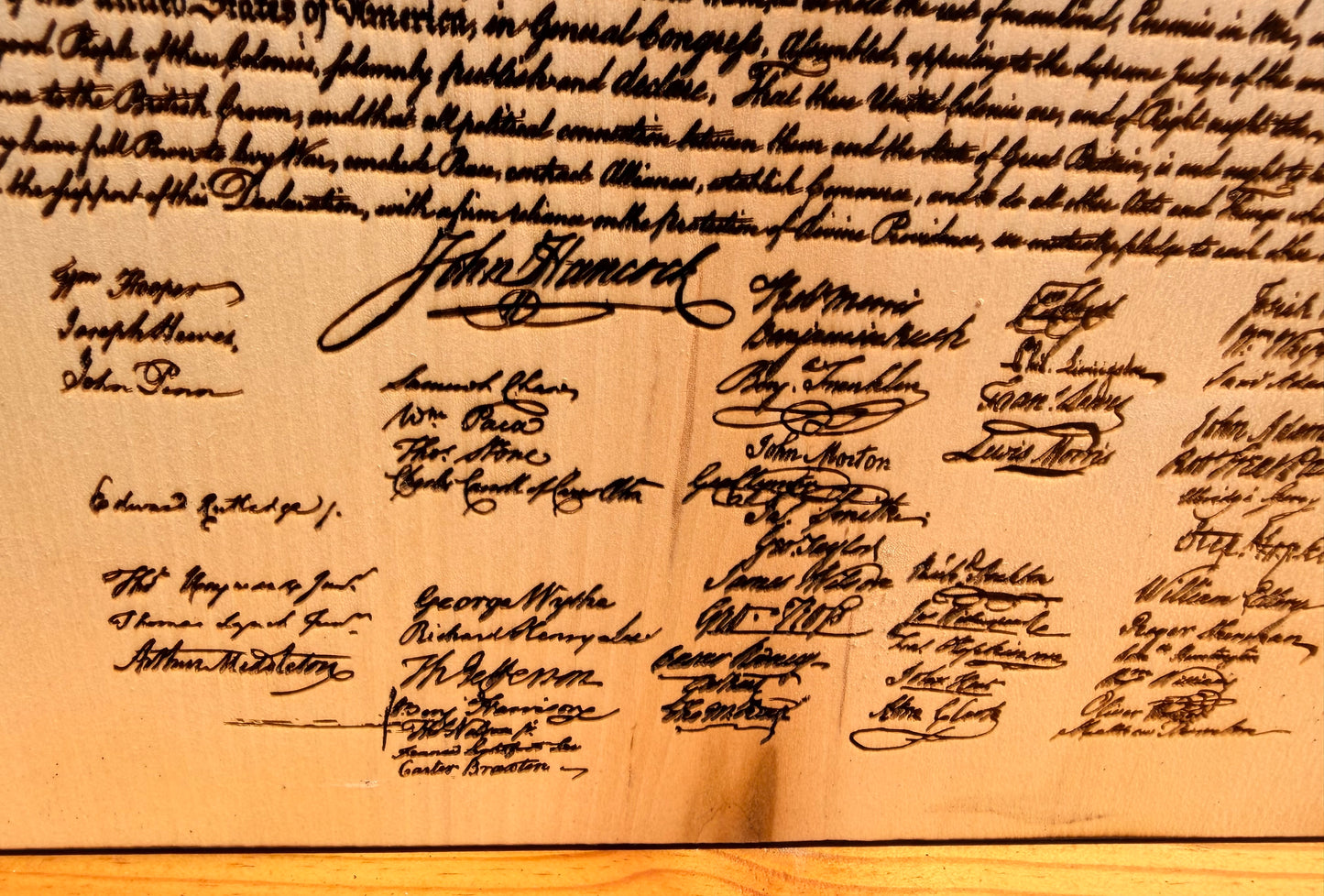 Plaque Live Edge Rectangular - The Declaration of Independence