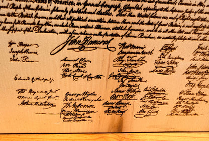 Plaque Live Edge Rectangular - The Declaration of Independence