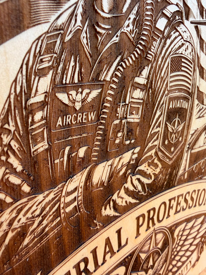Plaque Live Edge Rectangular - Pilot Tribute