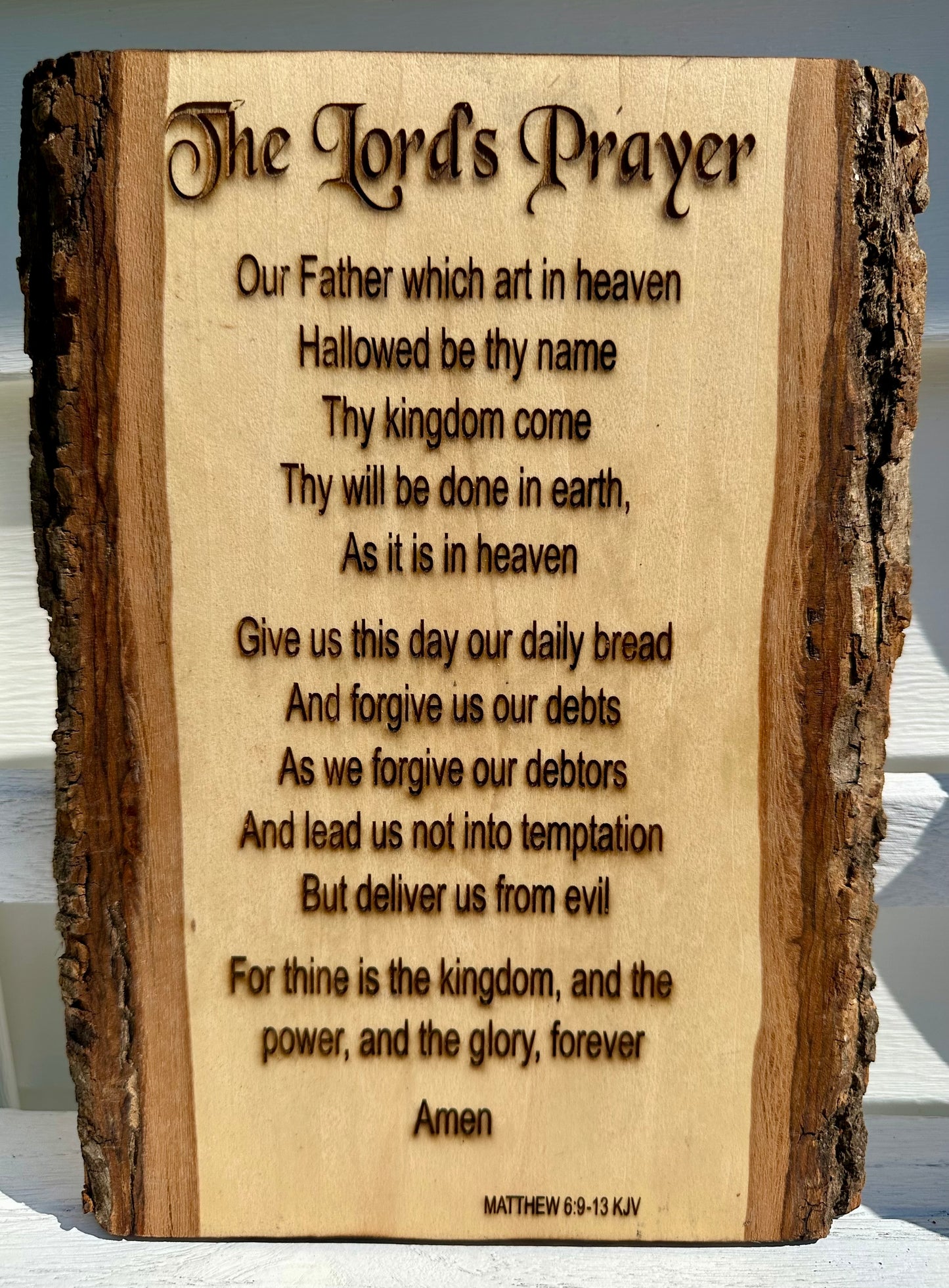 Lord’s Prayer Live Edge Rectangular Plaque