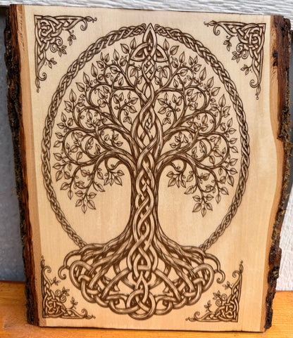 Plaque Live Edge Rectangular - Tree of Life