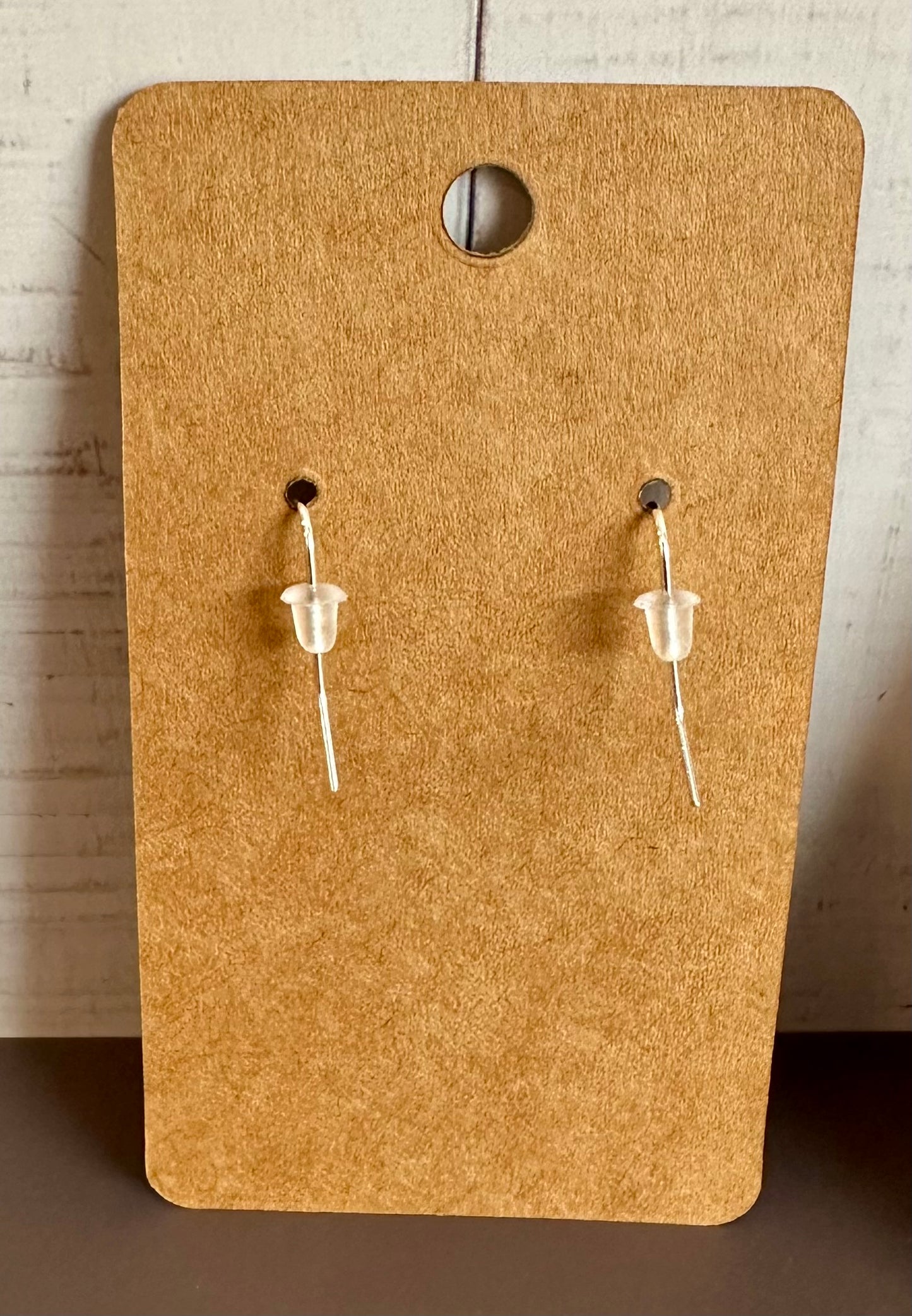 Wooden Engraved Dangle Earrings - Book Stack (One Pair)