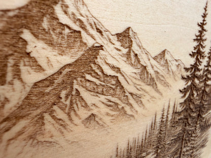 Plaque Live Edge Rectangular - Creekside Log Cabin in the Mountains