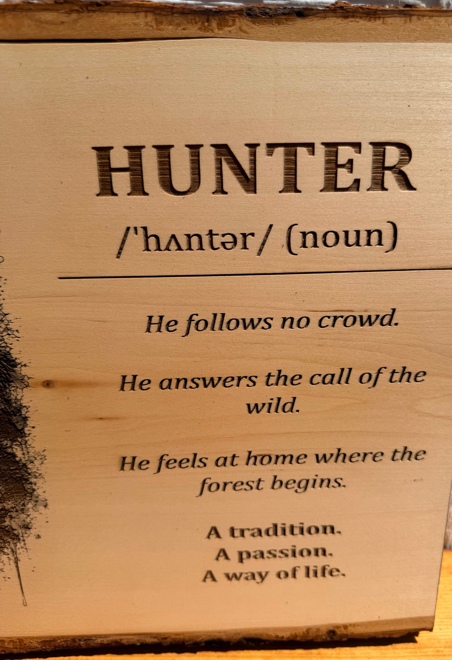 Plaque Live Edge Rectangular - The Hunter