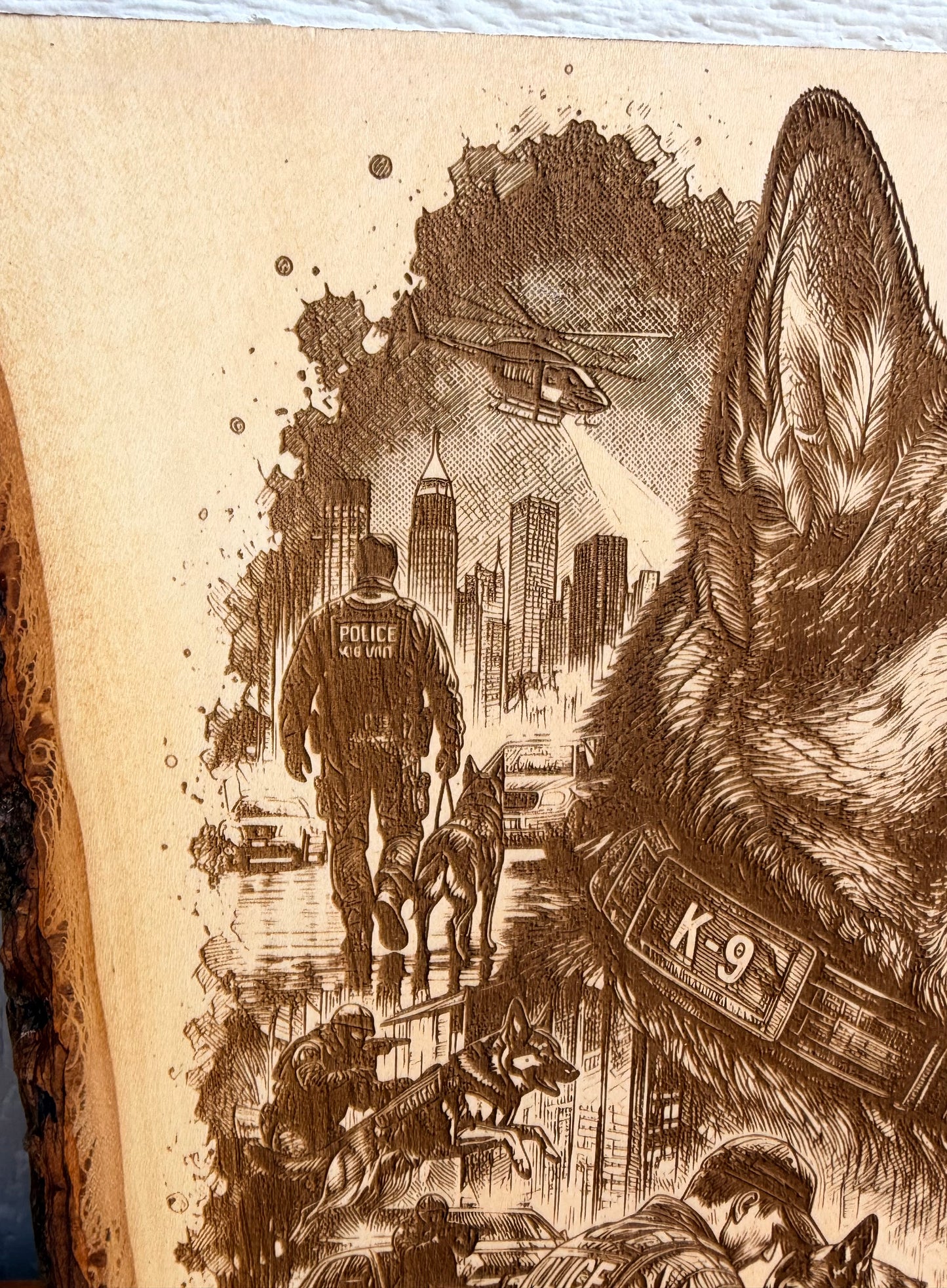 Plaque Live Edge Rectangular - K9 Hero