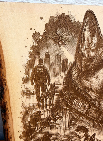 Plaque Live Edge Rectangular - K9 Hero