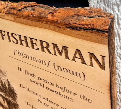 Plaque Live Edge Rectangular - The Fisherman