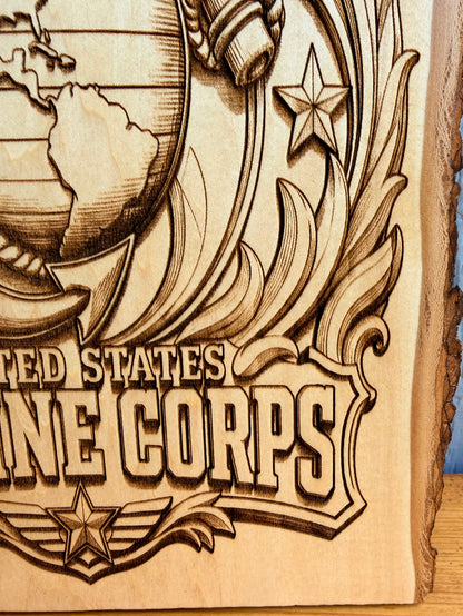 Plaque Live Edge Rectangular - Marines