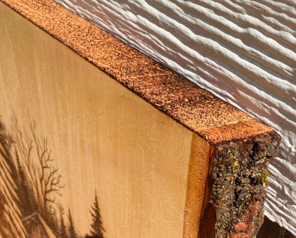 Plaque Live Edge Rectangular - Woodland Cabin