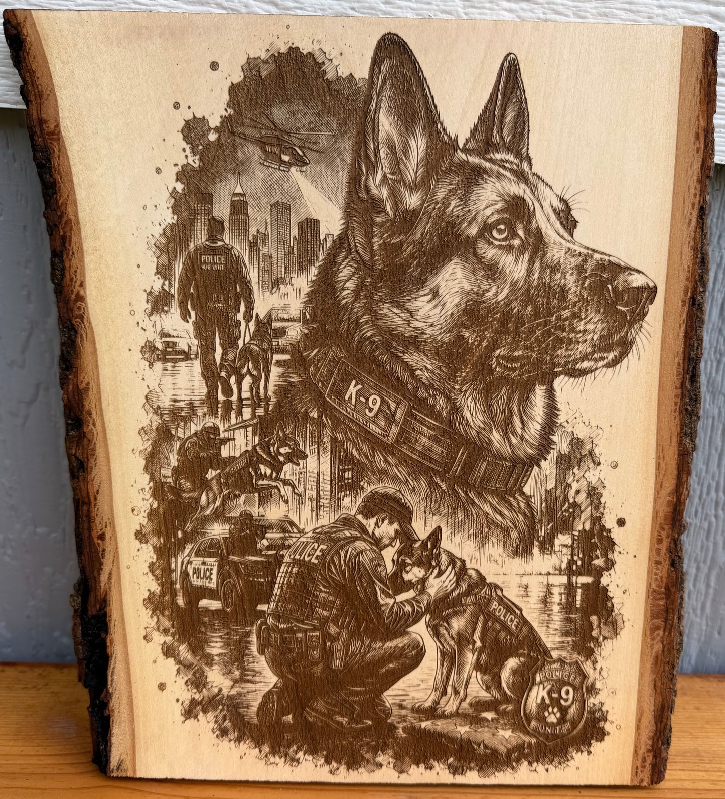 Plaque Live Edge Rectangular - K9 Hero