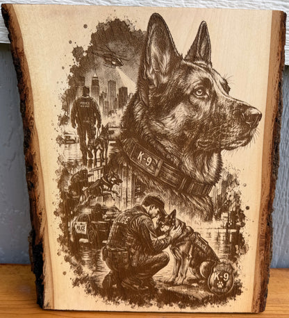 Plaque Live Edge Rectangular - K9 Hero