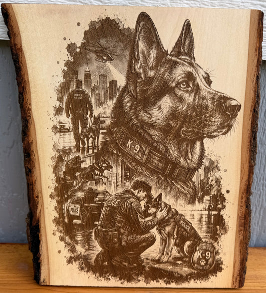 Plaque Live Edge Rectangular - K9 Hero