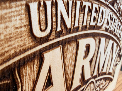 Plaque Live Edge Rectangular - Army