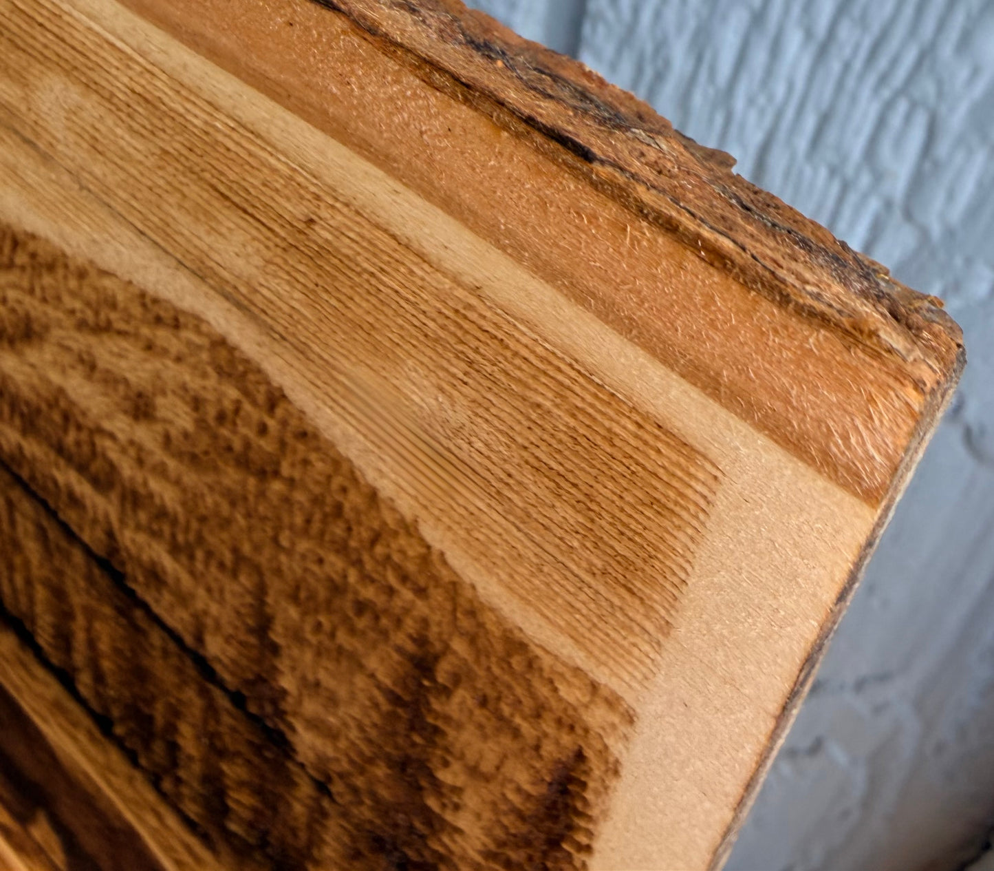 Plaque Live Edge Rectangular - Bear Near Log Cabin
