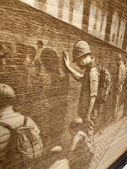 Military Vietnam Veterans Memorial Live Edge Rectangular Plaque