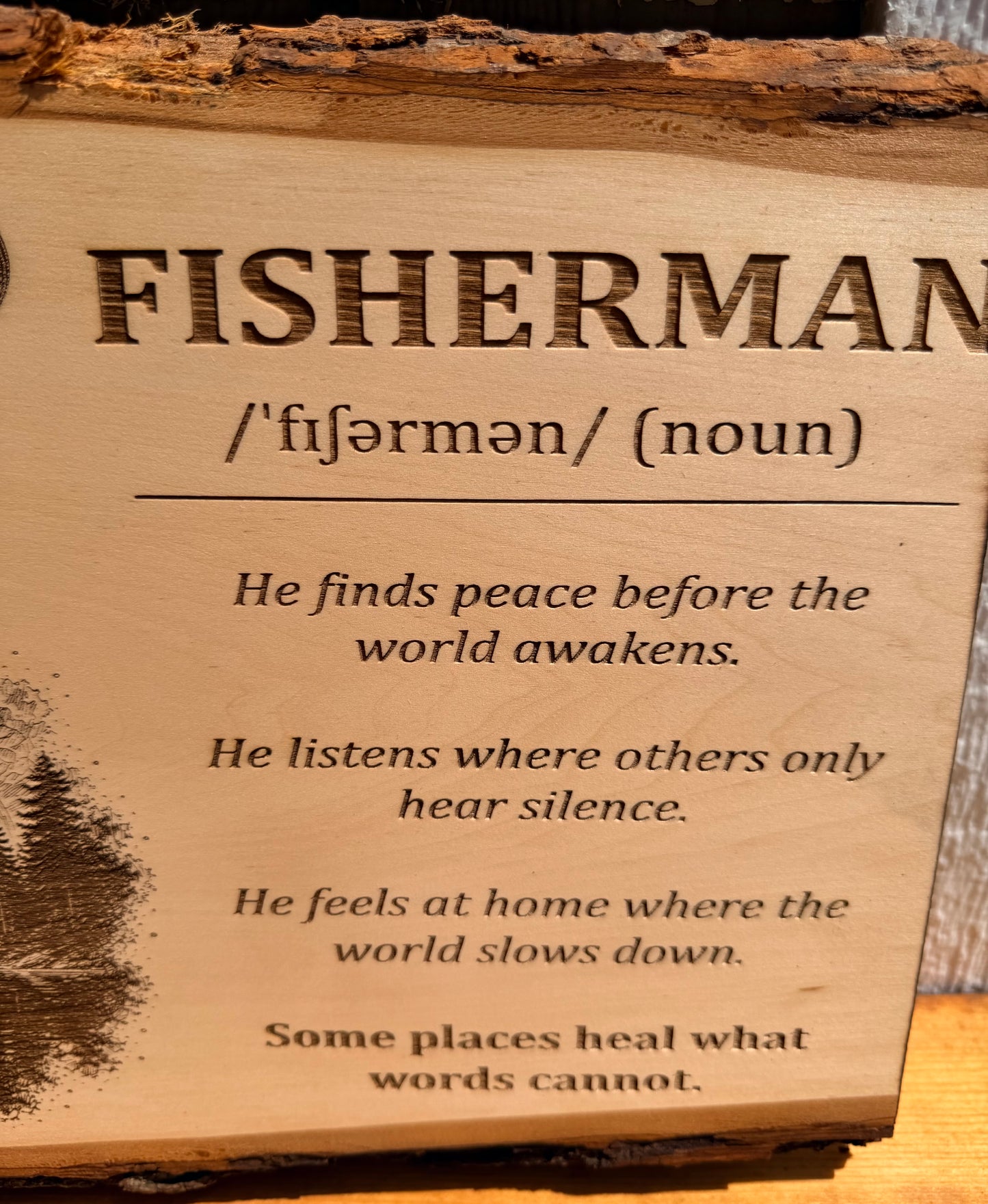 Plaque Live Edge Rectangular - The Fisherman