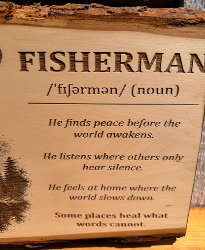 Plaque Live Edge Rectangular - The Fisherman