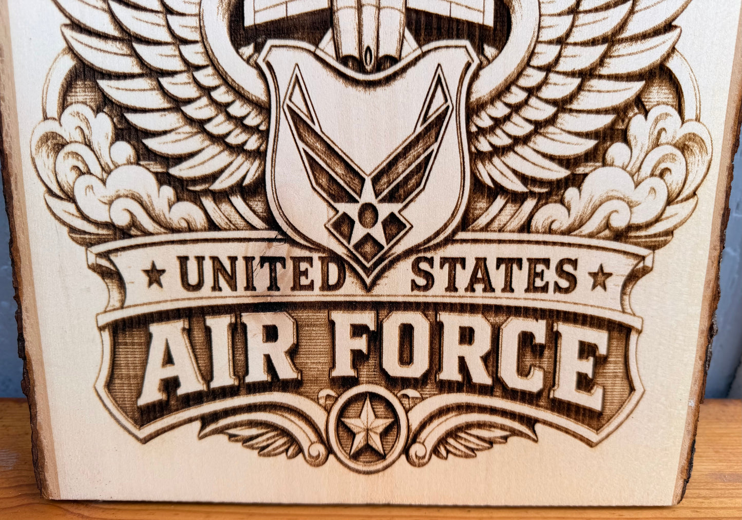 Plaque Live Edge Rectangular - Air Force
