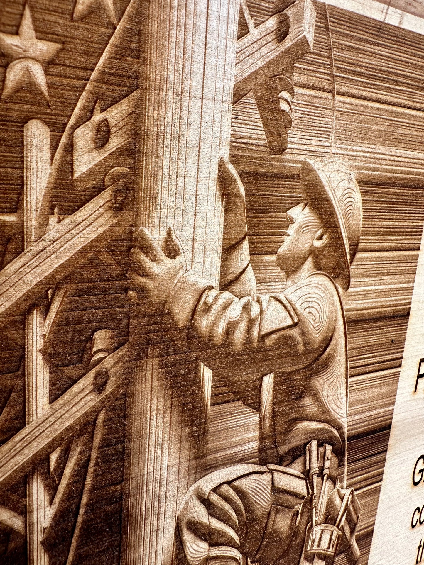 Lineman’s Prayer Live Edge Rectangular Plaque