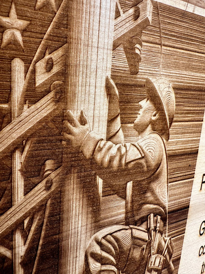 Lineman’s Prayer Live Edge Rectangular Plaque